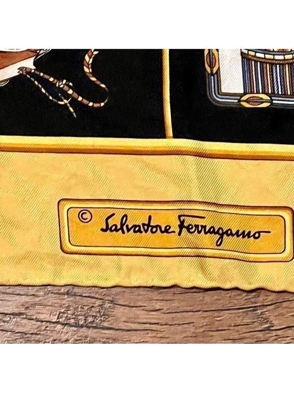 𝅺SALVATORE FERRAGAMO large vintage scarf.